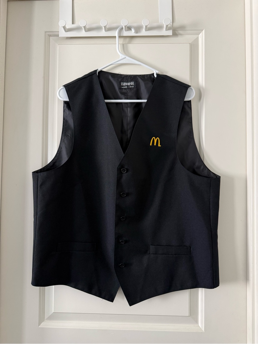Retro Black McDonald's Embroidered Vest - Men's